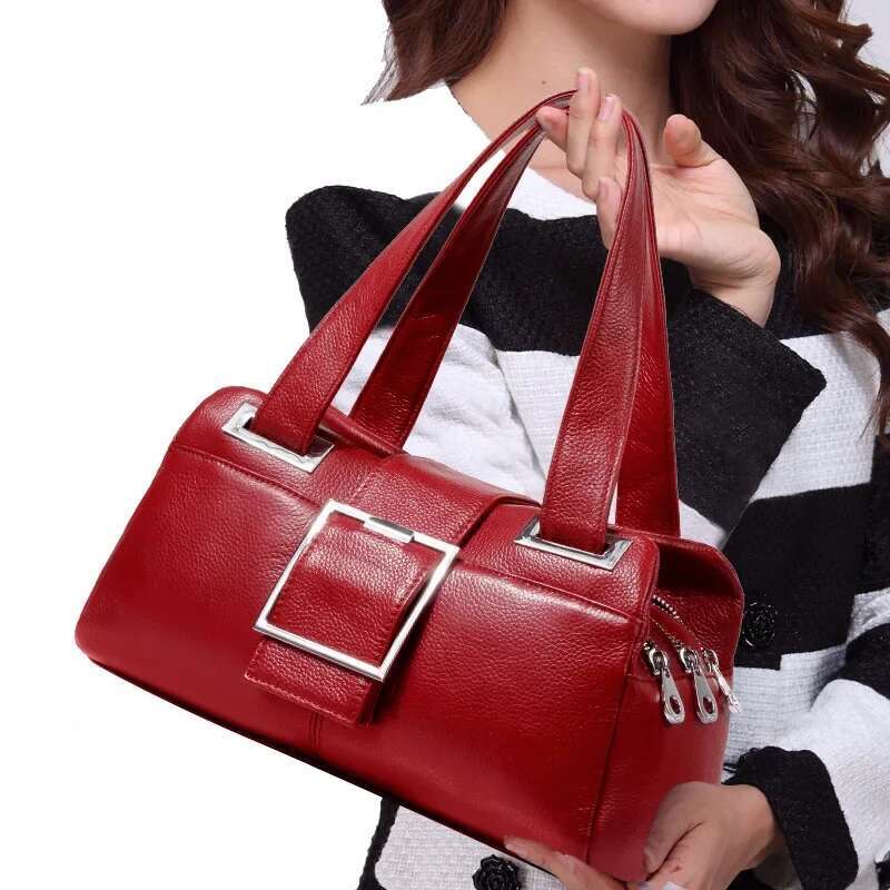 2024 New Fashion 100% Genuine Leather High Quality Women Handbag Ladies Shoulder Bags Female Girl Famous Brand Pillow Bag