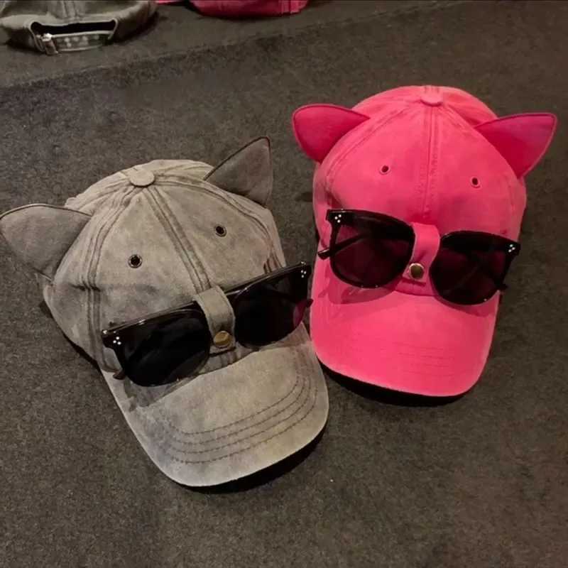 Cute Cats ears (Steamed cat-ear shaped bread) and baseball cap with bracket Sunes Wenmao Sunes Unisex Hip Hop Earrings X250109