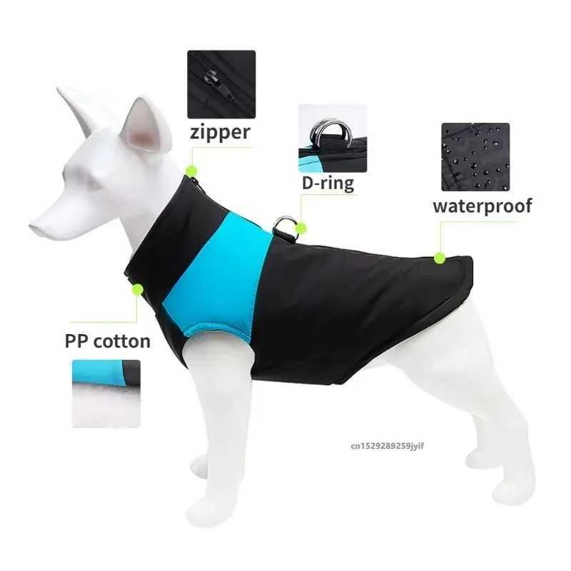 Waterproof Warm Dog Clothes Pet Coat Winter Vest Padded Zipper Jacket Dog Clothing for Small Medium Big Dogs OutfitXJ250109
