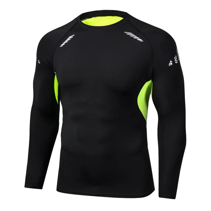 Mens Tshirt Men Running Sport T Shirt Compression Fitness Tops Tee Quick DryTight Training Gym Shirts Jersey 250106