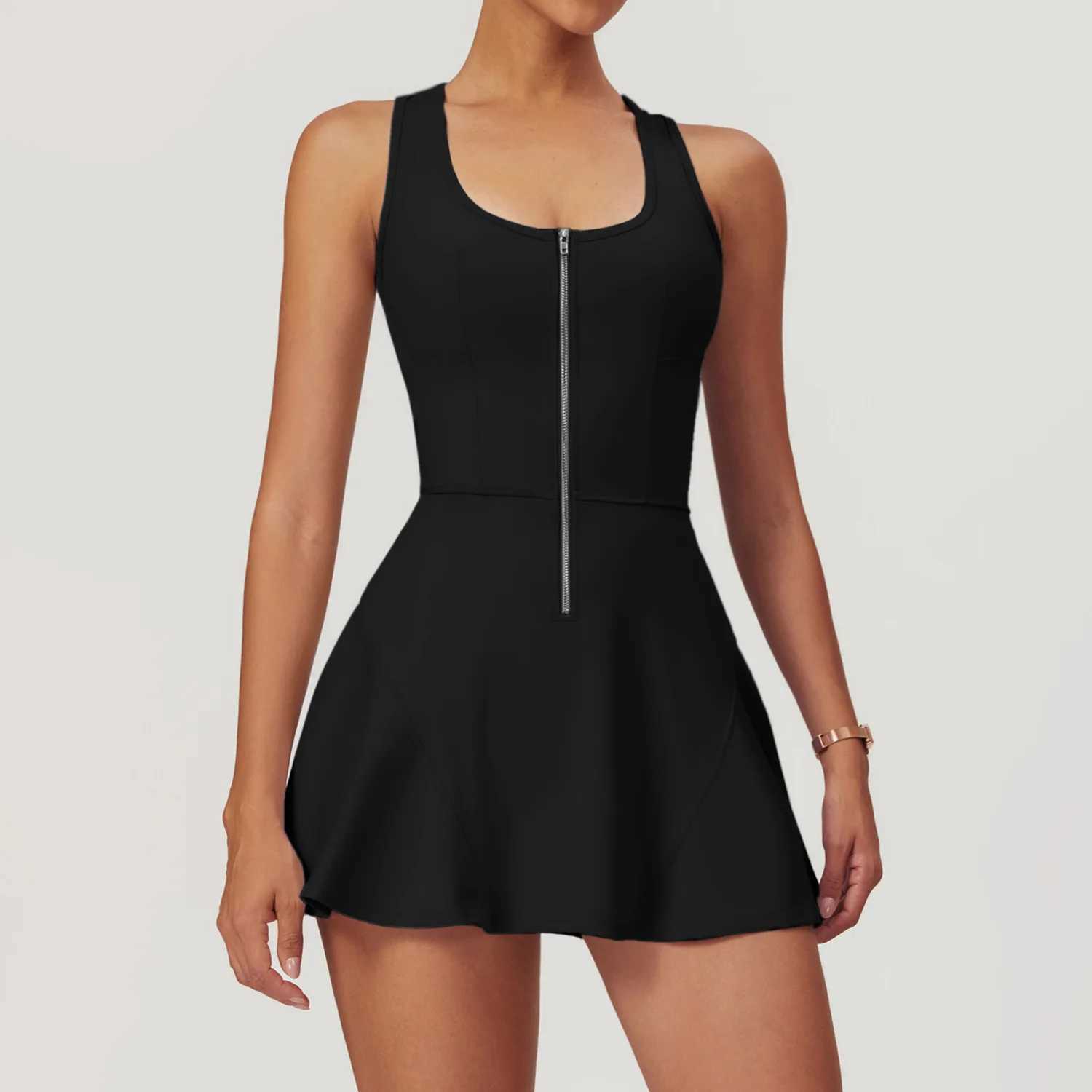 Womens Tracksuit Yoga Set Skirt Jumpsuits Zipper One Piece Fitness Workout Rompers Sportswear Gym Set Workout Clothes For WomenXJ250109