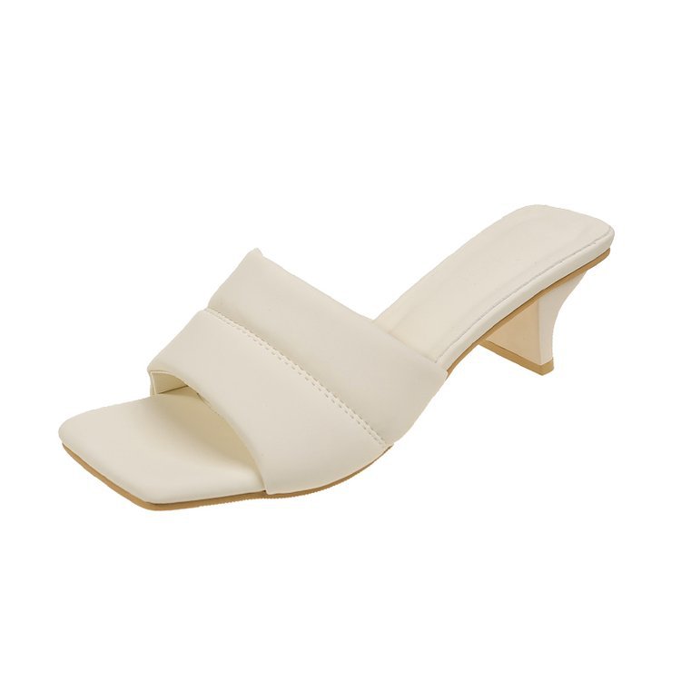 Women Slippers High Heel Increase Height New Fashion Coarse Heel Sandals Triple Black Beige Pink Silver Free shipping