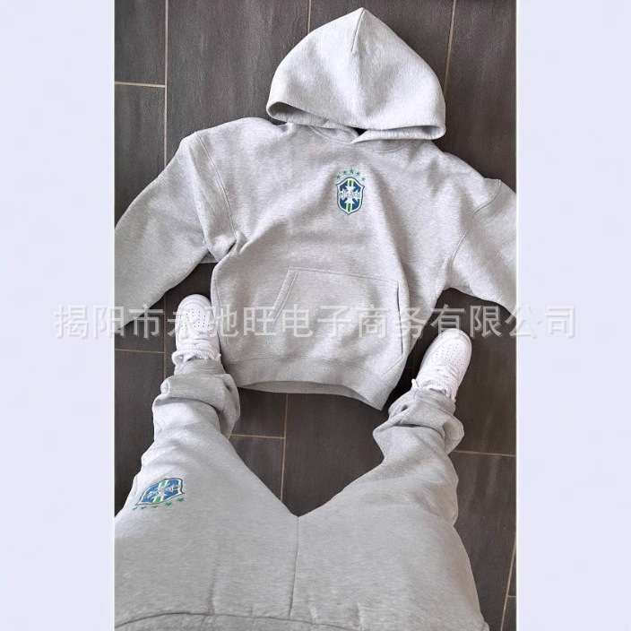 Hoodie pants set long sleeved casual versatile hoodie jacket trendy personality street fashion print250110 - view 7