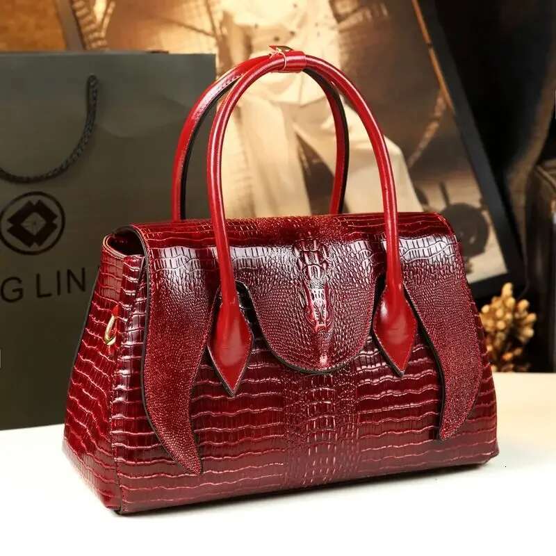2024 New Fashion Alligator Women Handbags European Designer Pu Leather Shoulder Bags Female Girl Brand Crossbody Bag