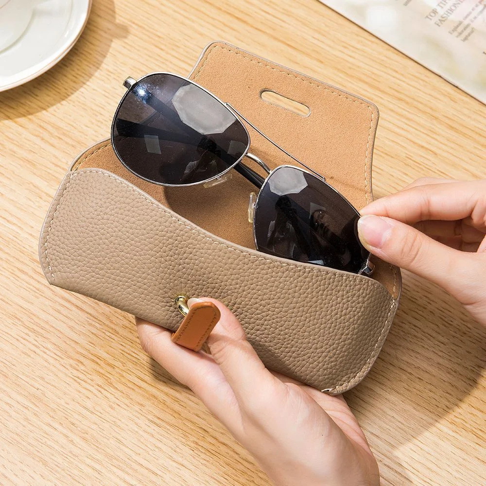 KLASSNUM y Leather Reading Glasses Bags Woman MEn Portable Protective Travel Sunglasses Case Fashion Eyewear Protector 250109