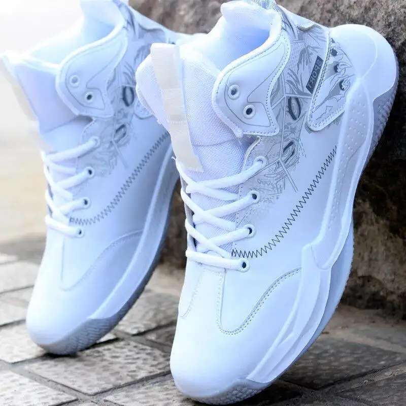 Men Shoes Non-slip High Top Indoor Tr ai ning PU Leather Unisex Trainers 2 023 New Basketball Sn eak er s Adult