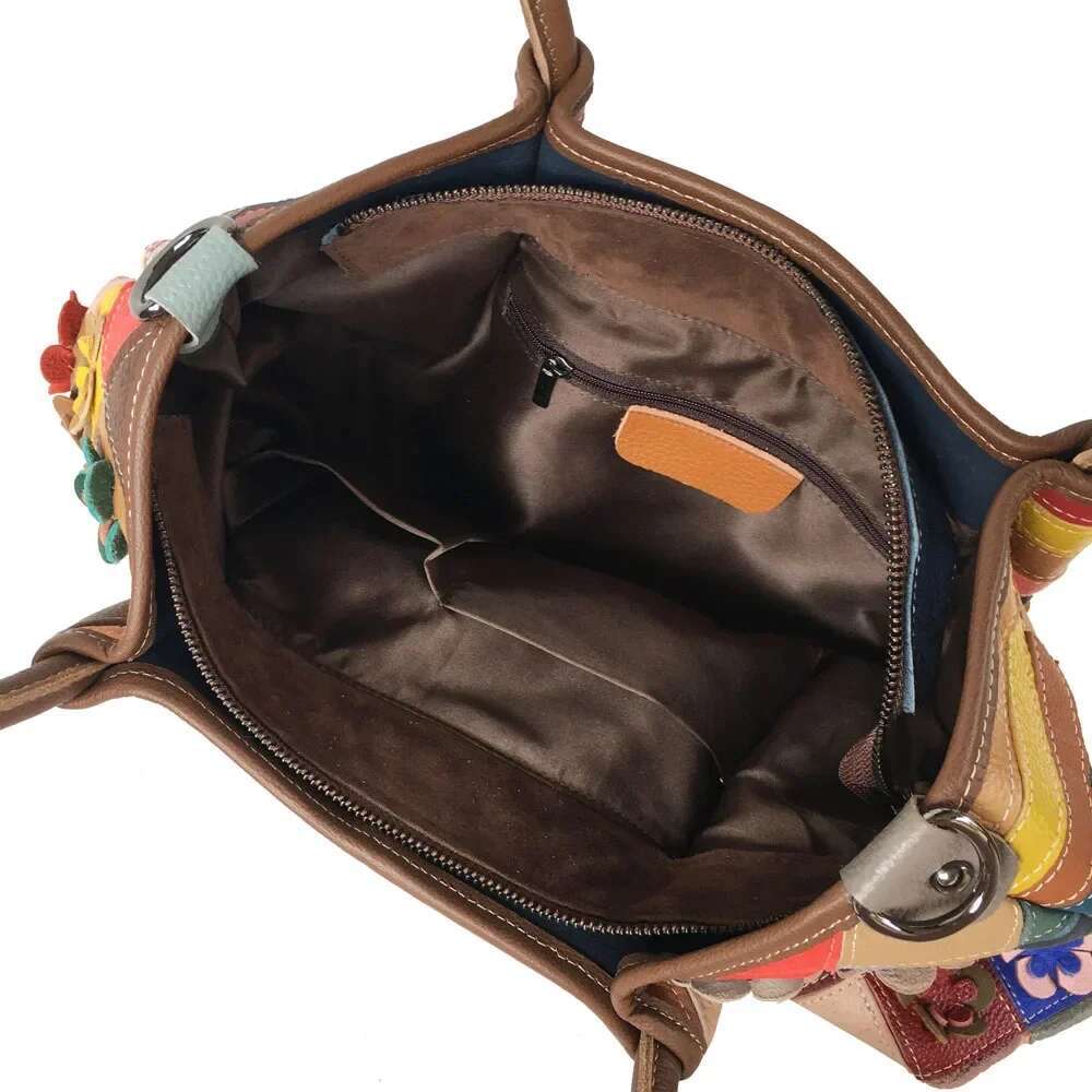 High Quality Women Multicolour Wers Bags Real Cow Leather Female Party Handbag Casual Ladies Shoulder Girl Crossbody Bag