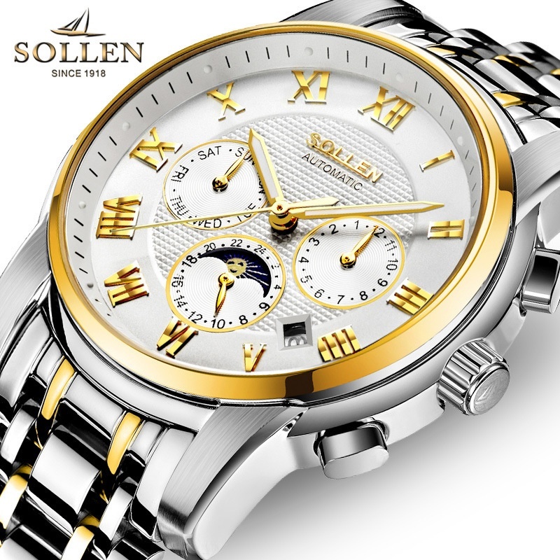 Stylish Men's Automatic Watch with Steel Band - Business & Scratch-Proof