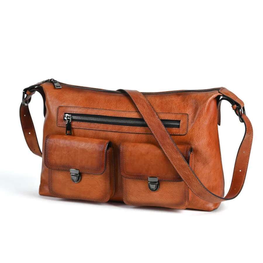 Genuine Leather Underarm Handbag Casual Women Girl Real Cowhide Shopping Bag Designer Female Shoulder Crossbody Bags