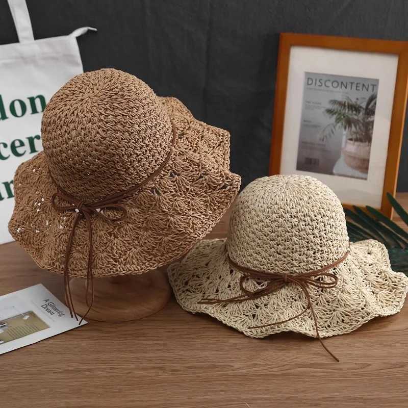 D T 2022 New Fashion Hat Text Luxury Leisure Bow Rope Decoration Elegant Sunscreen Beach Outdoor Style Versatile Straw X250109