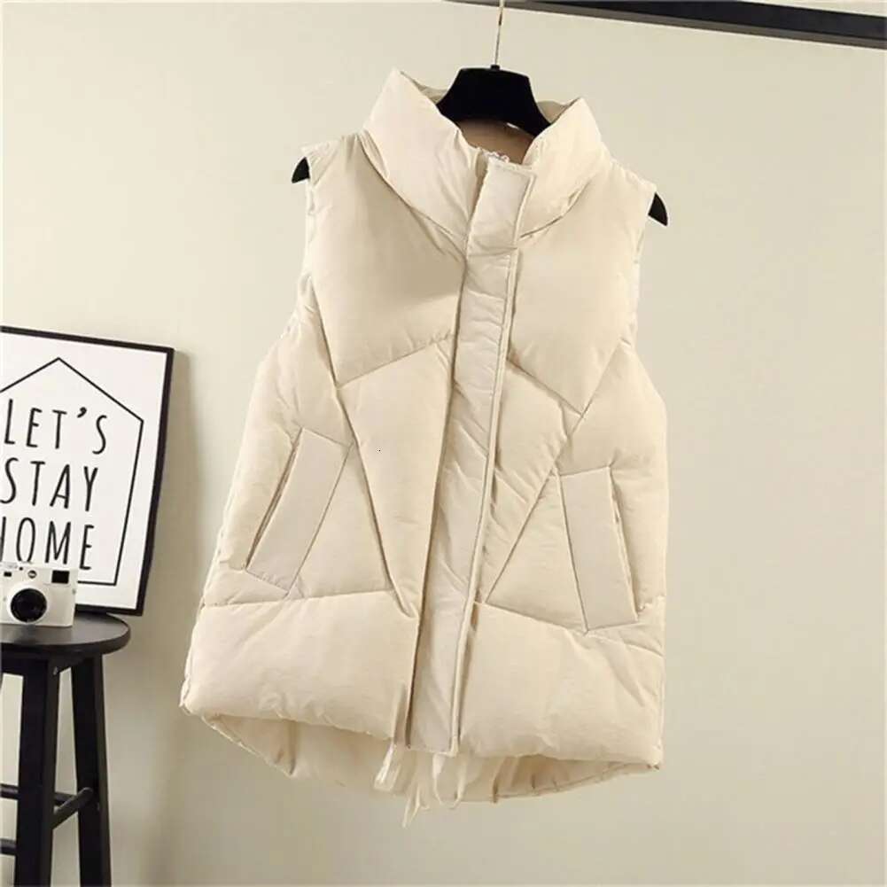 Women's Winter Vest Lapel Zipper Designer Jacket Cotton Pad Warm Sleeveless Jacket Suitable For Outdoor Activities
