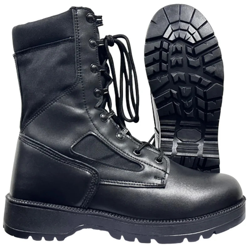 Leather Man Tactical Combat Boots Men Outdoor Hiking Desert Boots Breathable Male Ankle Boots 250106