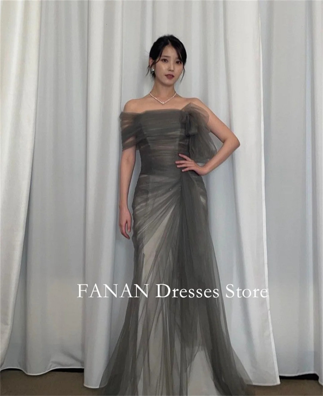 FANAN Customized Mermaid Evening Party Dresses Tulle Korea Green Ruched Wedding Women Gowns Event Prom 250106