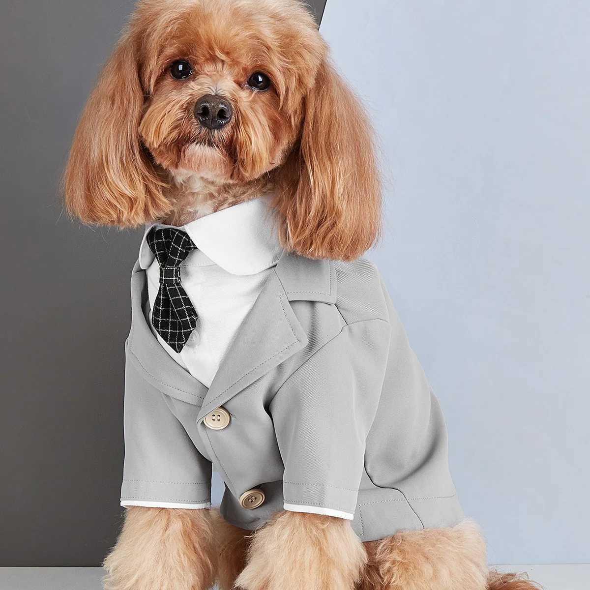 Dog Tuxedo Teddy Bichon Small Dog Costume Wedding Festival Classic Casual Suit French Bulldog Clothes TuxXJ250109