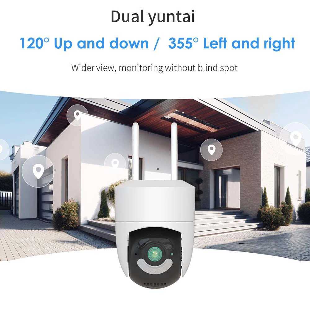 6MP Tuya WiFi Outdoor Camera 2.4G/5G WiFi Monitoring Camera Security Protection CCTV Smart Life Alexa Google Video Camera X250110