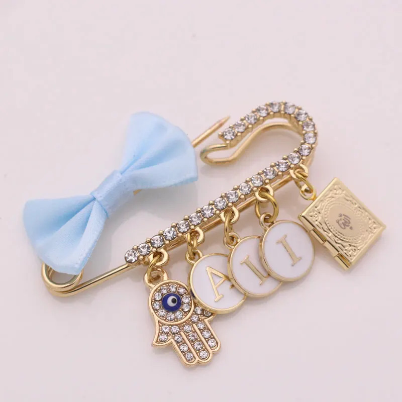 customise english name islam hamsa hand of fatima quran book Baby brooch Pin 250103