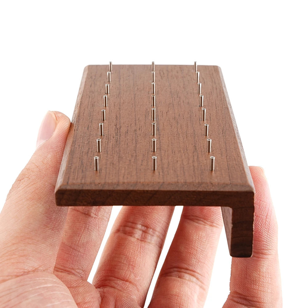 Wooden Earring Holder For Jewelry Black Walnut Wood Vintage Jewelry Display Stand with 24 Holes 250106