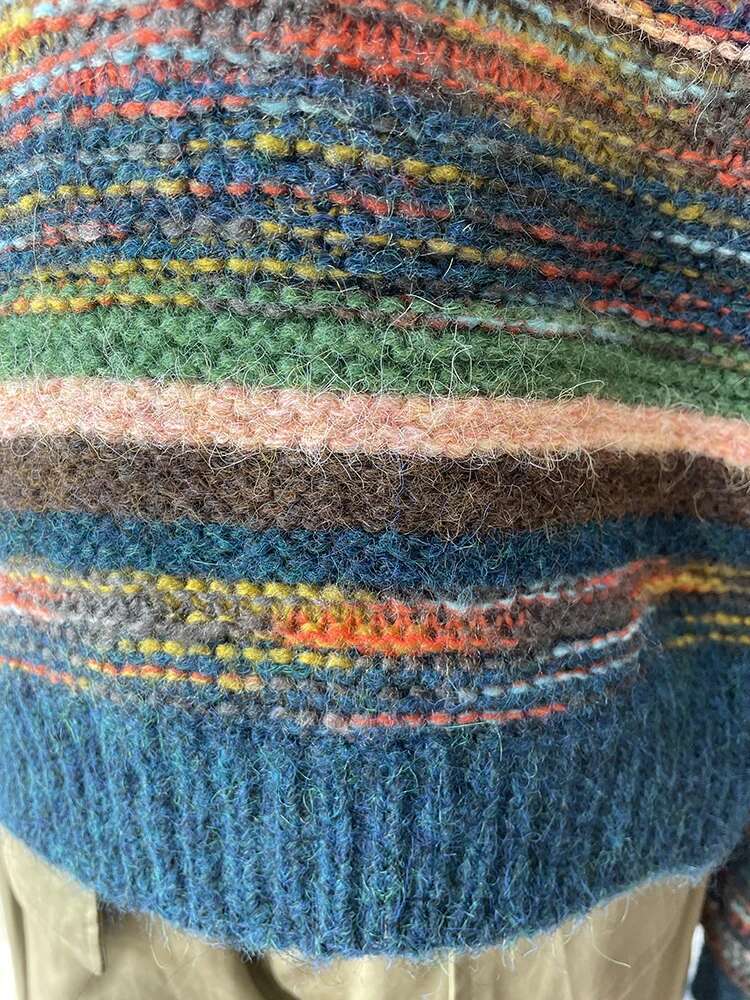 Multicolor Striped Cardigan 2024 Colorful Sweater Winter Fall Y2k Jumper Women Clothes