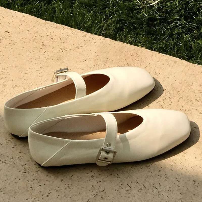 Buckle Strap Mary Janes For Women Crocodile Print Square Toe Leisure Female Ballet All-Matching Designer Brand Shoes
