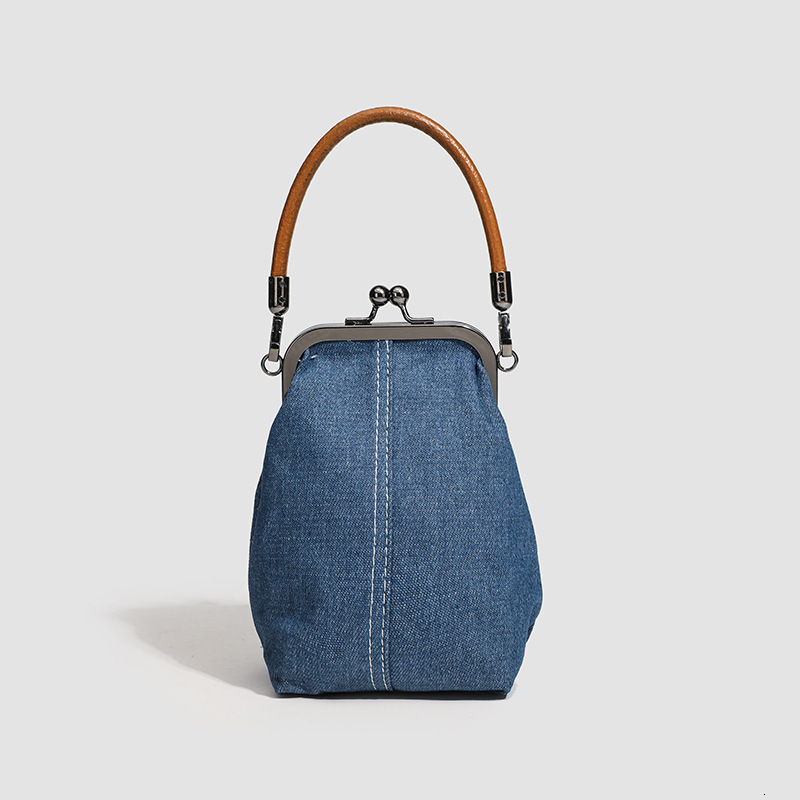 Bag 2025 Autumn And Winter New Clip Denim Cloth Mobile Phone Crossbody Artistic Handbag Versatile Handmade Women's Bag