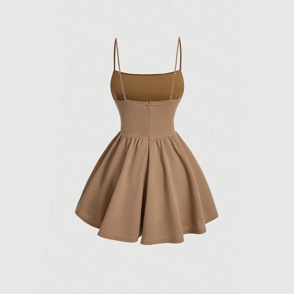 Mia Muse Womens Dresses Summer Elegant Plain Sleeveless Square Neck ALine Mini Sweet Dating 250106