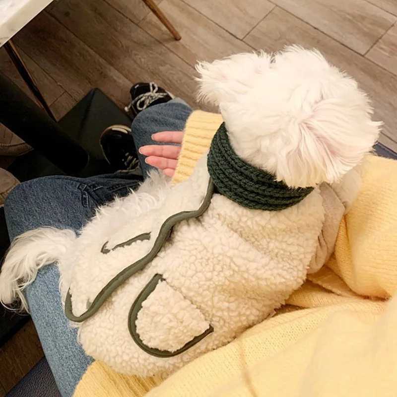 Winter Pet Dog Coat and Scarf Set Fleece Dog Clothes Chihuahua Bichon French Bulldog Clothing Puppy Costume Pet Vest CardiganXJ250109