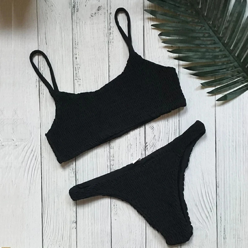 Femme Sexy Ruffles Bikini Set Women Pushup Padded Bra Biquini Swimsuit Triangle Swimwear Bathing Suit Mujer Brazilian Vacation 250108