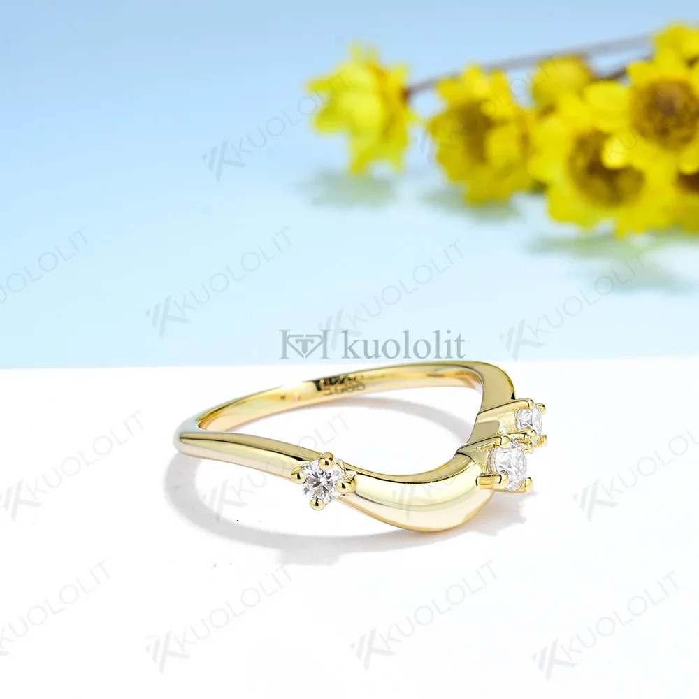 Kuololit 0.22CTW Round Cut Rings for Women Men Solid 18K 14K 10K 925 Sliver White Gold Wedding Band for Anniversary 250106