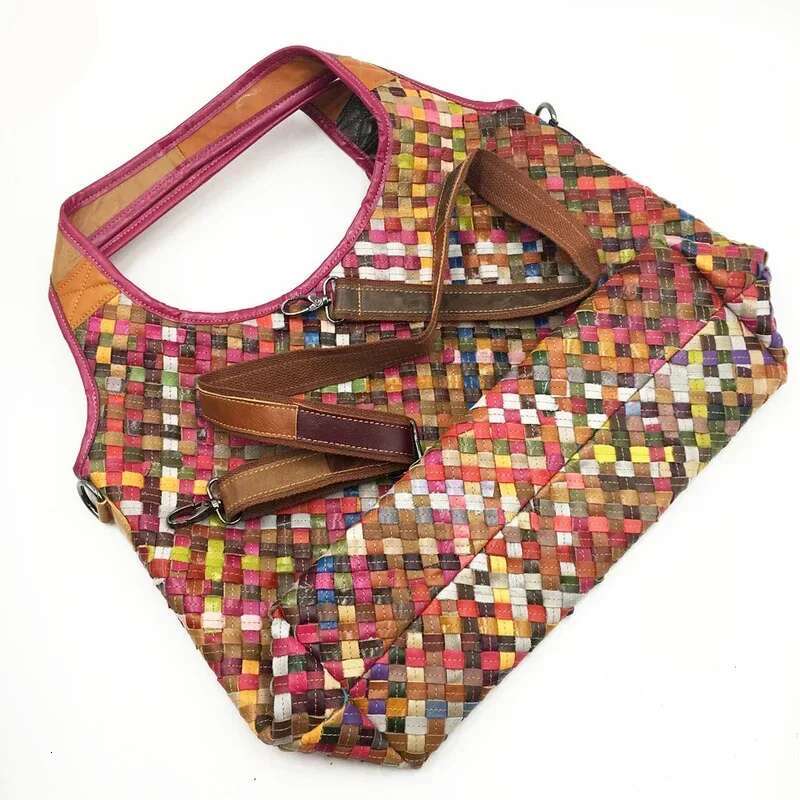Fashion Big Shopping Handbag Genuine Leather Multicolour Bags Women Designer Crossbody Bag Female Girl Cowhide Tote