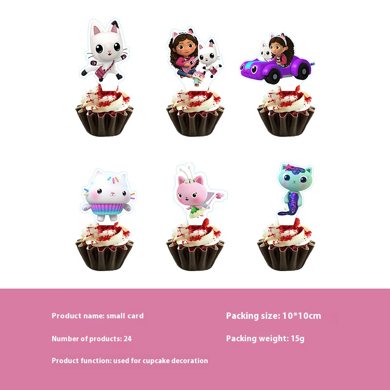 New Pink Gabby Dollhouse Party Cups, Paper Plates, Tissue Banners, Tablecloths, Balloons Decoration Set
