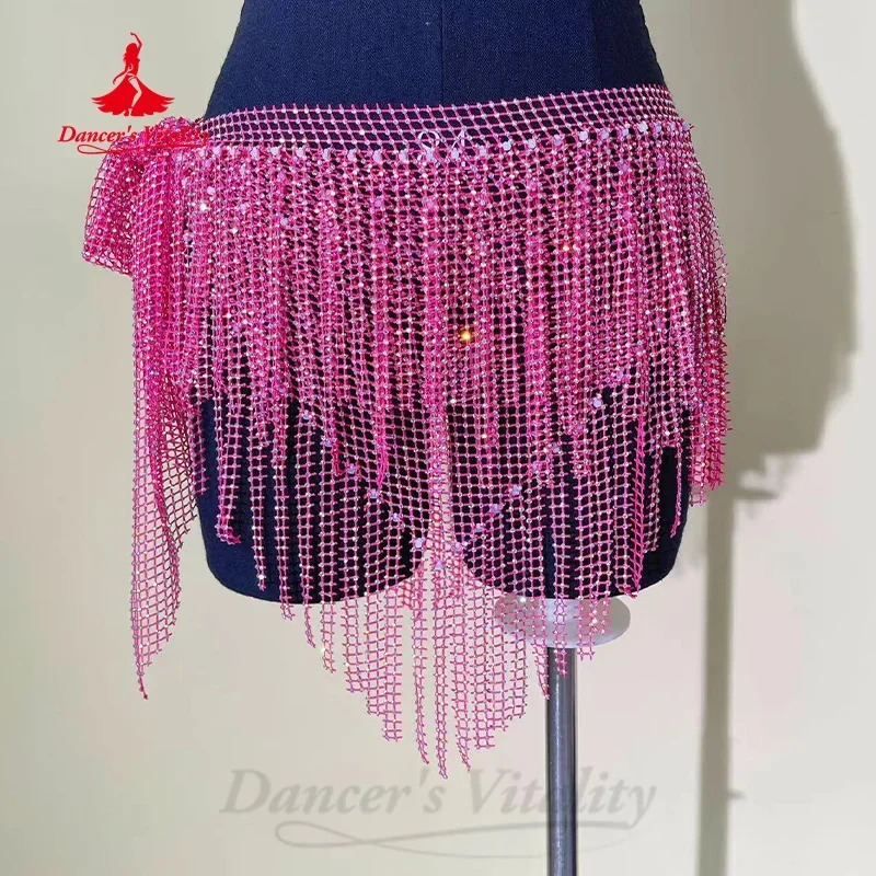 Belly Dancing Performance Belt for Women Senior Full Diamond Triangle Tassel Hip Scarf Oriental Dance Competition Accessories 250107