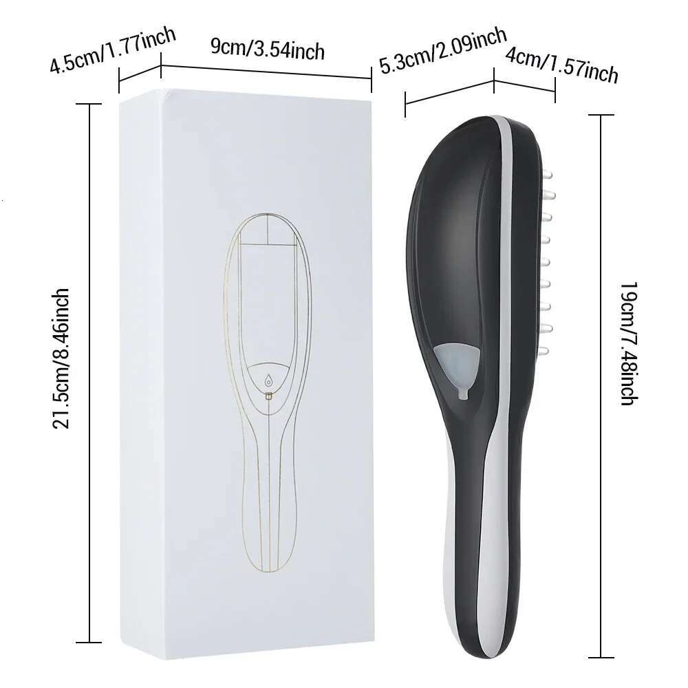 Electric Blue Red Light Therapy Brush Negative Ion Massager Spray Scalp Massage Comb HeadRelief