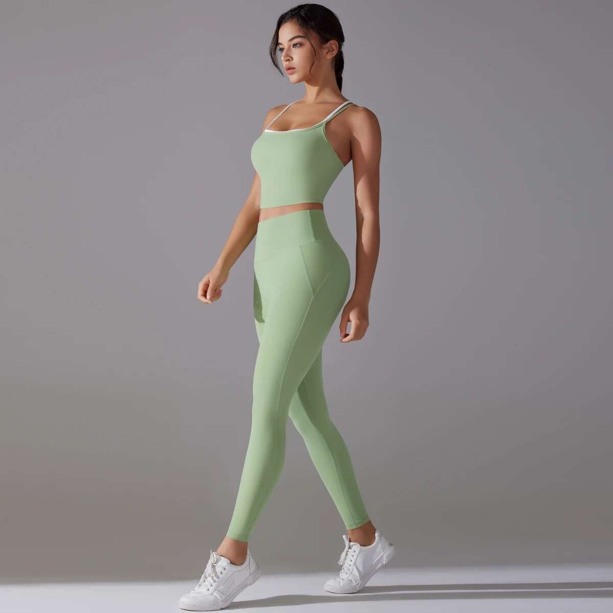 Halter Yoga Top Set Fiess Suit Training Sleeveless Sport Tops Running Cycg Sports Gym Pants