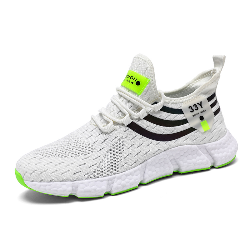 Couples Fashion sneakers Men's and women's breathable flying woven sneakers Summer popcorn running shoes cold sticky Sneaker 36-46