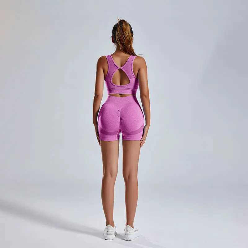 Summer Europe and the United States yoga suit women running sports fitness training two-piece setXJ250109