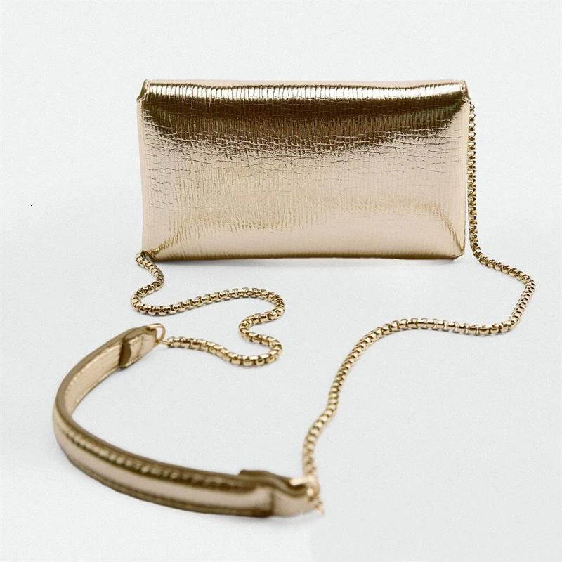 Womens Bag Fashionable Single Shoulder Small Square Bag Mini Chain Envelope Crossbod Bag Women Silver Handbags 250106