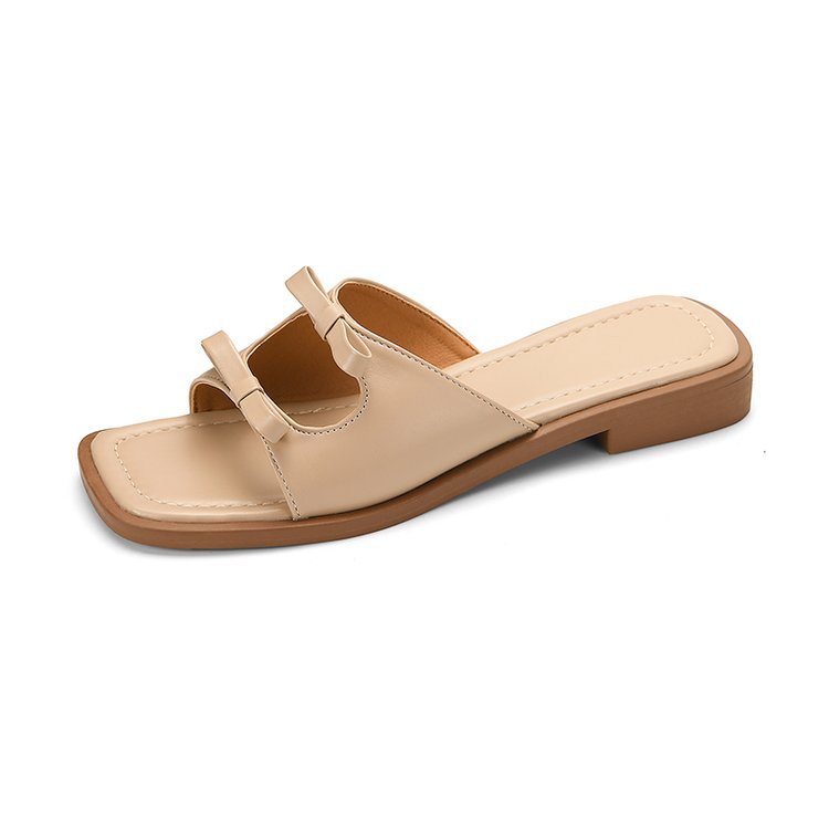 Women Slippers Flat Bottom New hot Fashion Korean Versatile Sweet Style Trendy Triple Apricot Beige Free shipping