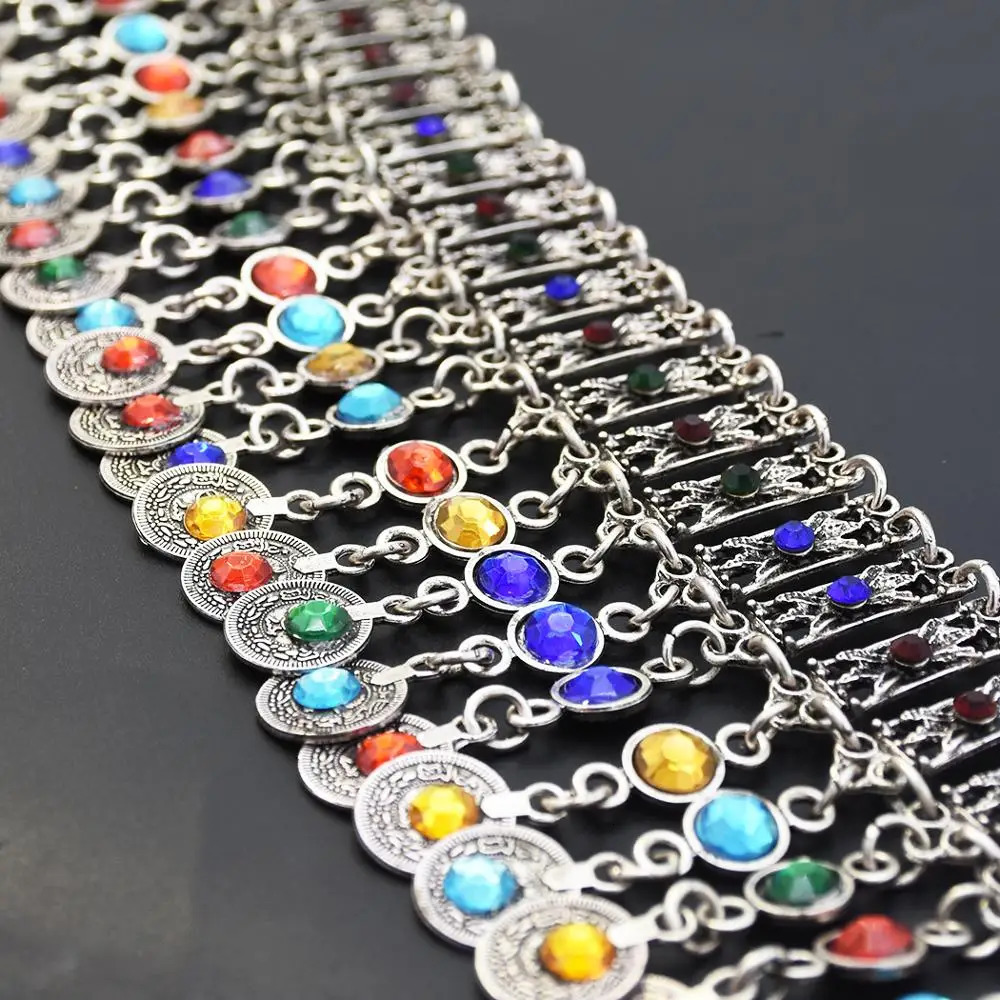 Turkish Coin Long Tassel Belly Chains for Women Colorful Crystal Waist Dance Belt India Gypsy Statement Beach Jewelry 250107