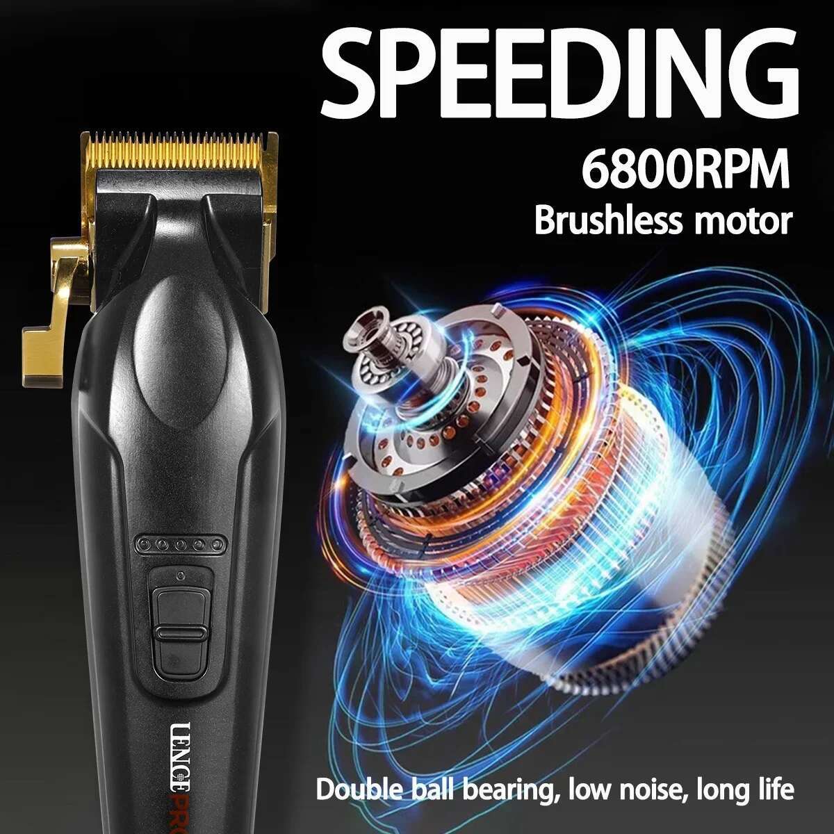 LENCE PRO F2NC F2NT Professional Men's Clipper Full Metal Brushless Motor Hair Trimmer Barbershop with Base Charger