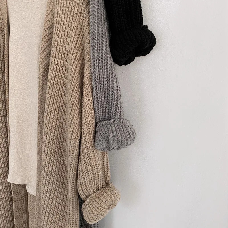 One Size Loose Cardigan for Women Long Knitting Coat Knitwear Outwear Autumn Winter Womens Streetwear 250106