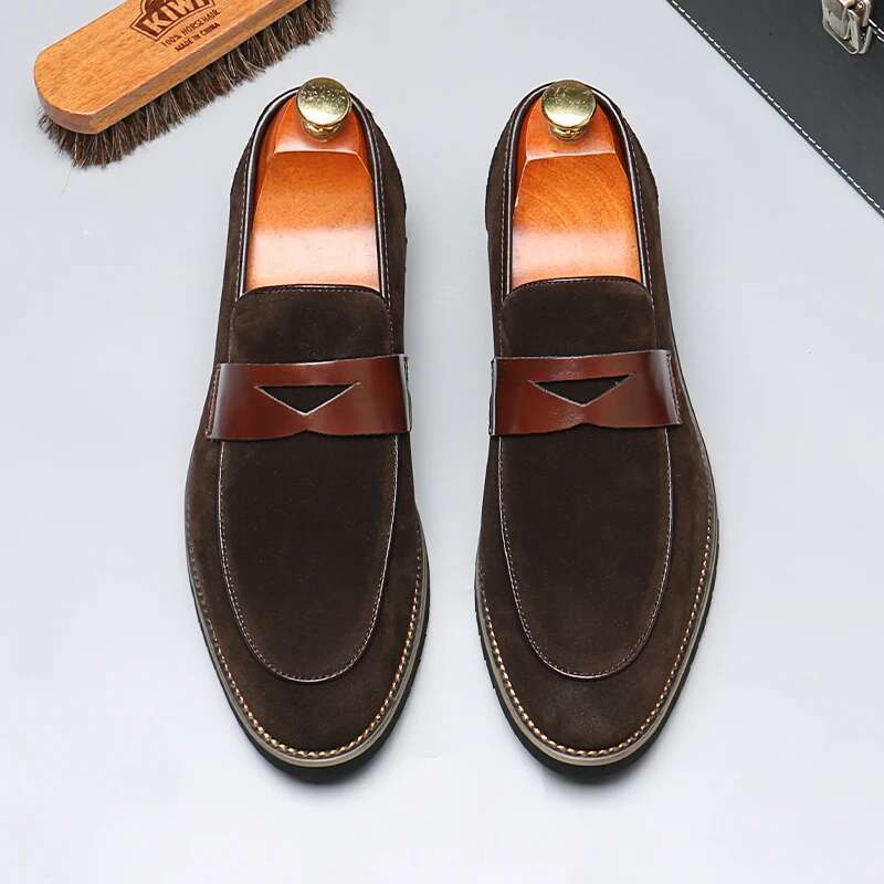 Fashion Men's Casual Leather Shoes Men Classic British Style Penny Loafers Moccasins Mens Party Wedding Outdoor Driving Flats