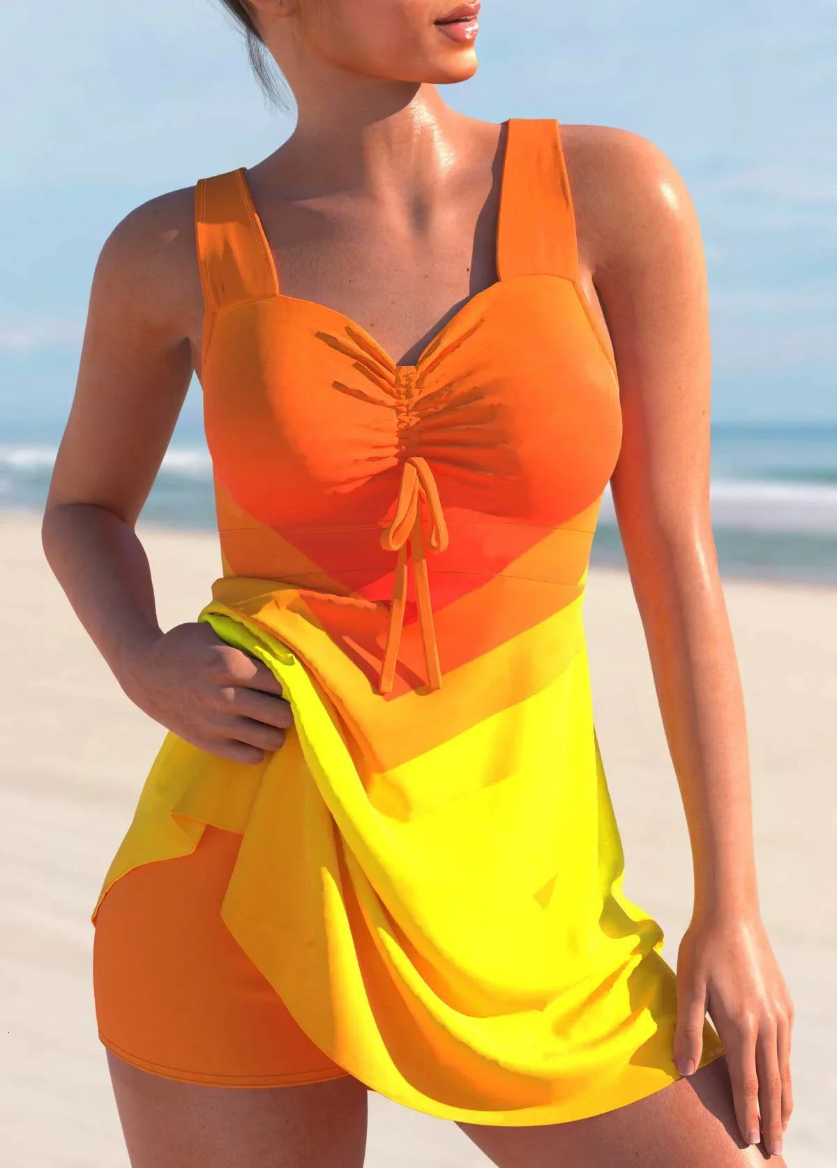 Fashion Womens Tankini Triangle Shorts Two Piece Swimsuit Glitter Beam Sexy Holiday Beach Set S6XL 250108