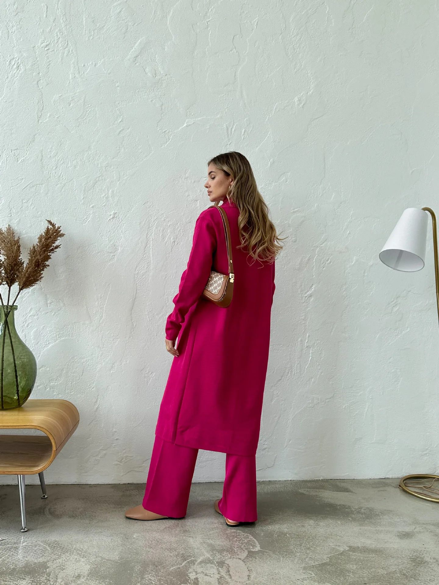 Autumn Winter Women Cardigan Tracksuits Suit Long Sleeve Pullover Knit Wide Leg Pant Set Female Sweater 3 piece Outfits 250106