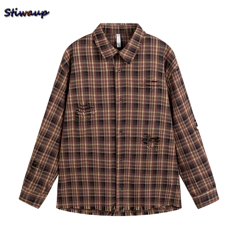 Plaid Shirt Women Plus Size Tops Women's Elegant Blouses Japanese Vintage Fashion Long Sleeve Shirts Womens Designer Clothing