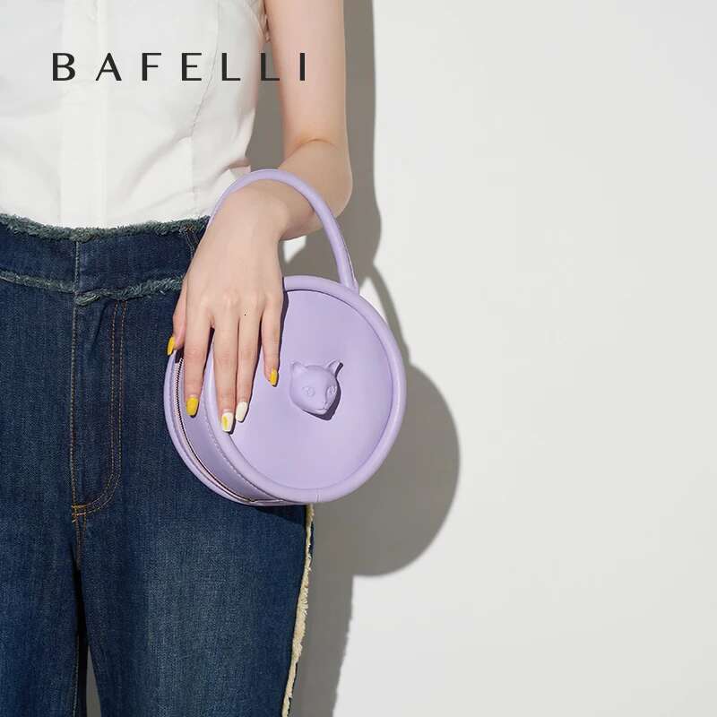 2023 NEW BOWG STYLE HANDHELD CAT Women's BAG BRAND ORIGINAL DESIGNER HANDBAG SHOULDER GENUINE LEATHER PURSE