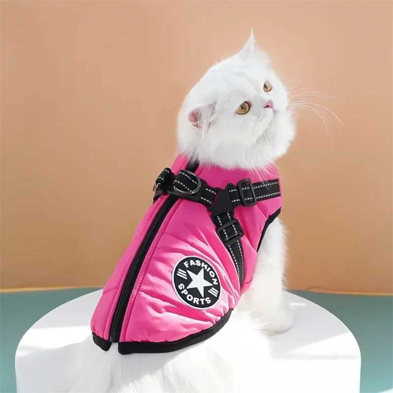 Pet Dog Coat with Harness Winter Cat Waterproof Coat Zipper Dog Jacket with Reflective Harness for Smal Medium Large DogsXJ250109