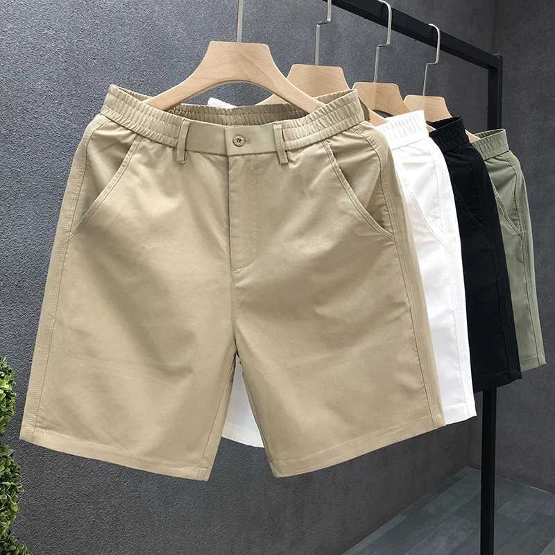 New Arrival Chino shorts mens dress summer casual lightweight cotton elastic waist flat top casual shorts slim fit Z250110
