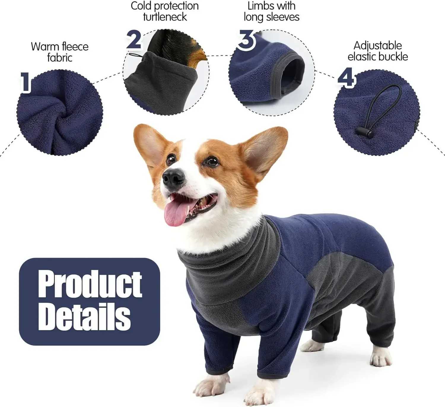 Pet Dog Clothes Fashion Fleece Warm Sweater Clothes Coat Winter Onesies for Small Medium Large Dogs Jackets Costumes SuppliesXJ250109