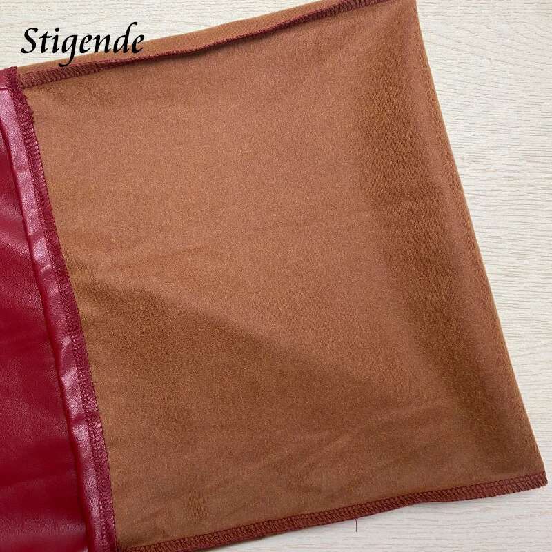 Stigende Women Button Up Wide Leg Pu Sleeveless Stretch Faux Leather Jumpsuit