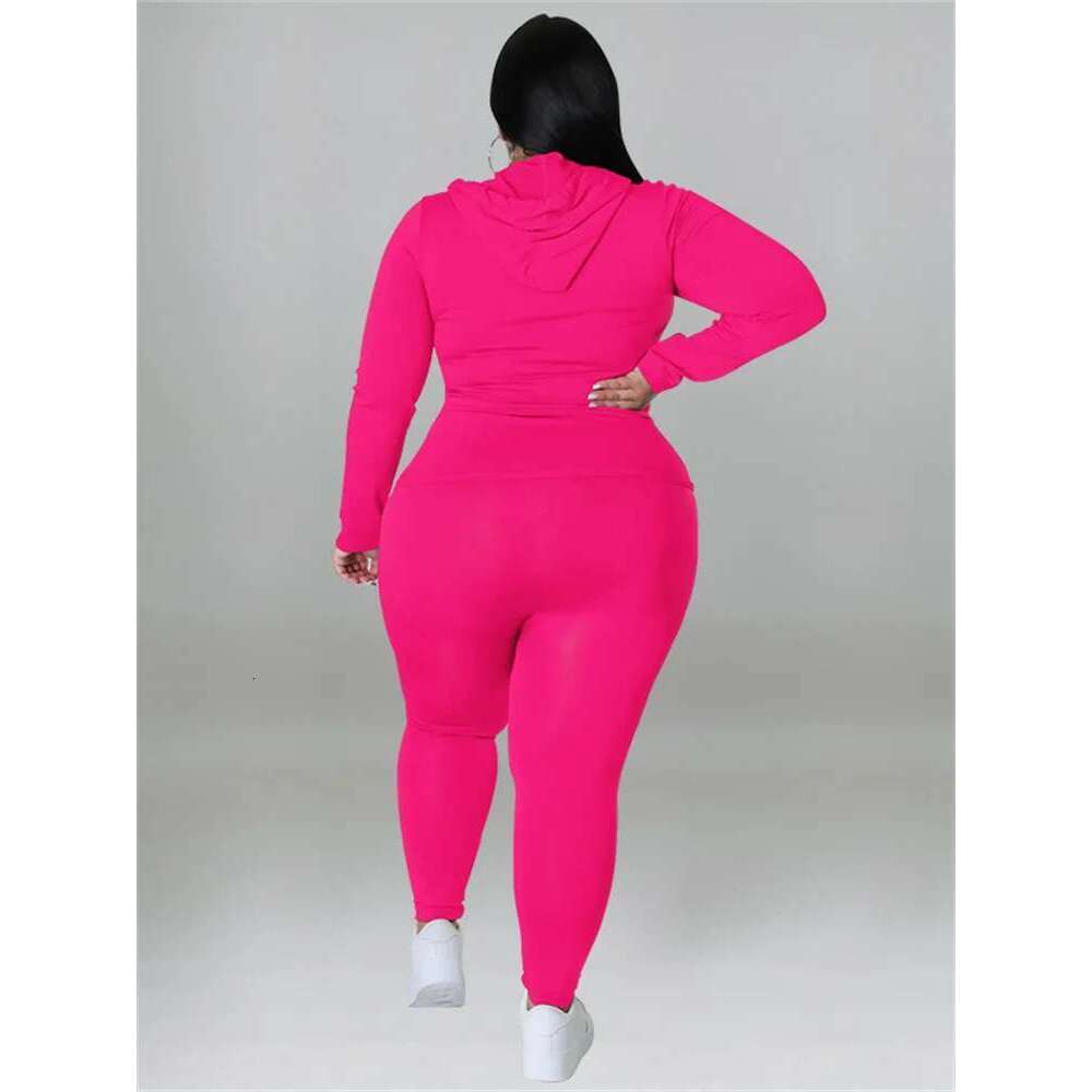 Women's Wear Plus Size Two Piece Outfits Women Hoodies Sweatsuit Leggings Pants Sets Solid Stretch Matching Wholesale Dropshipping New